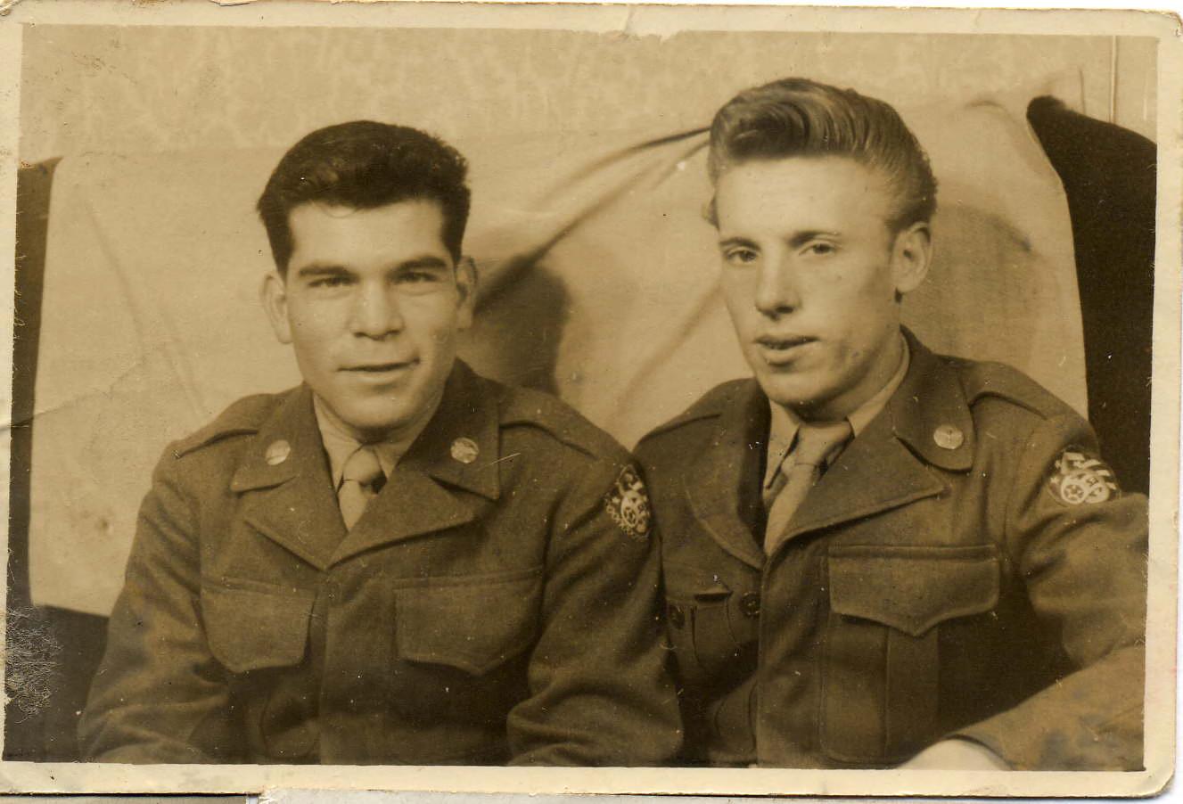 [Front]: b/w digital print of Ayon [left] and unidentified soldier