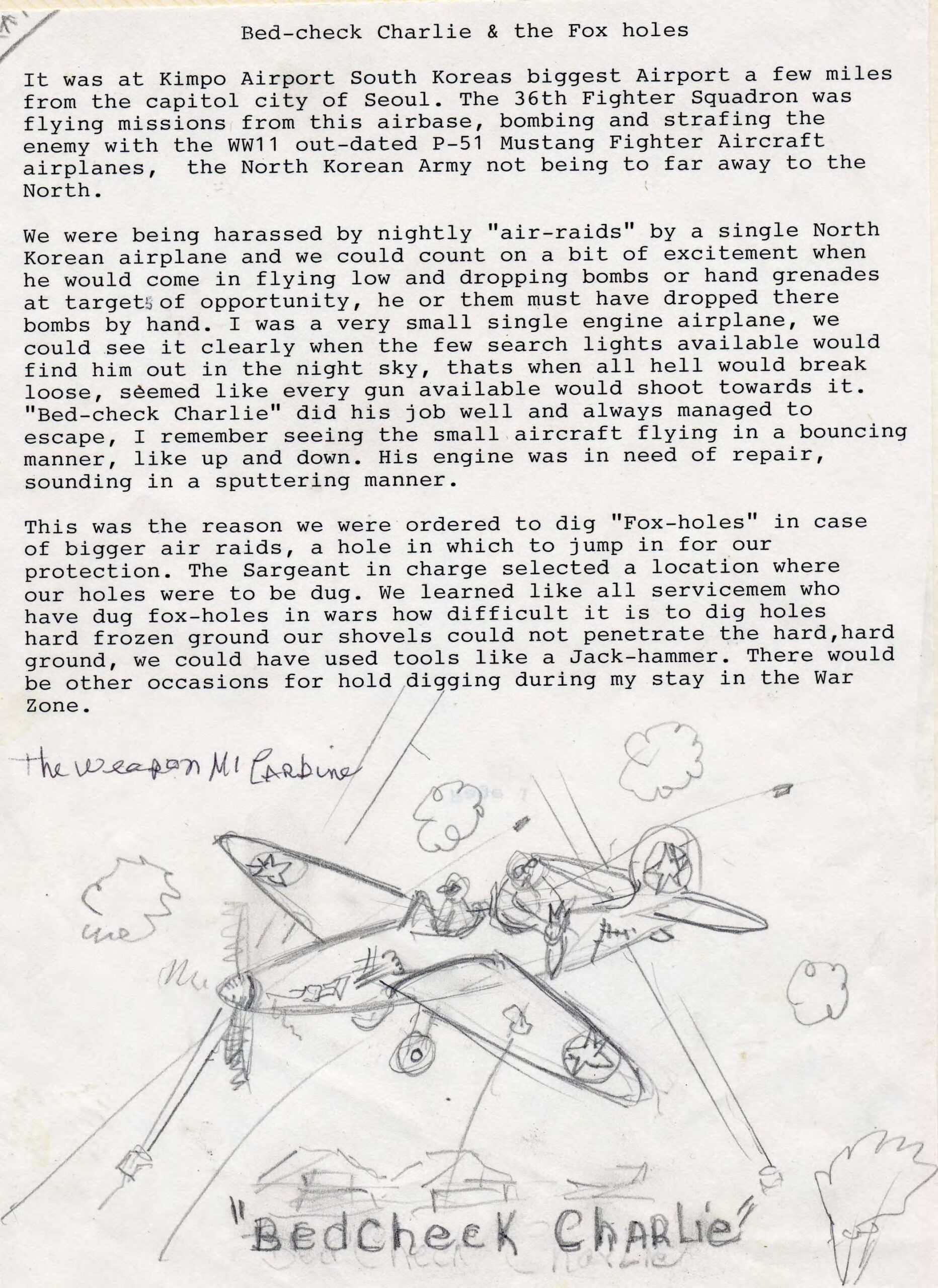 Untitled memoir of veteran's service in Korea 