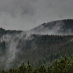 smoke over mountains