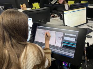 person working at screen
