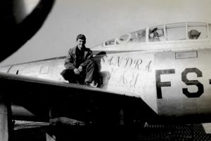 Harry Gray aboard friend's plane.