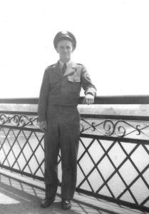 Harry posing in front of the Willamette River prior to heading overseas.