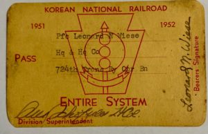 Leonard Wiese National Korean Railroad Card