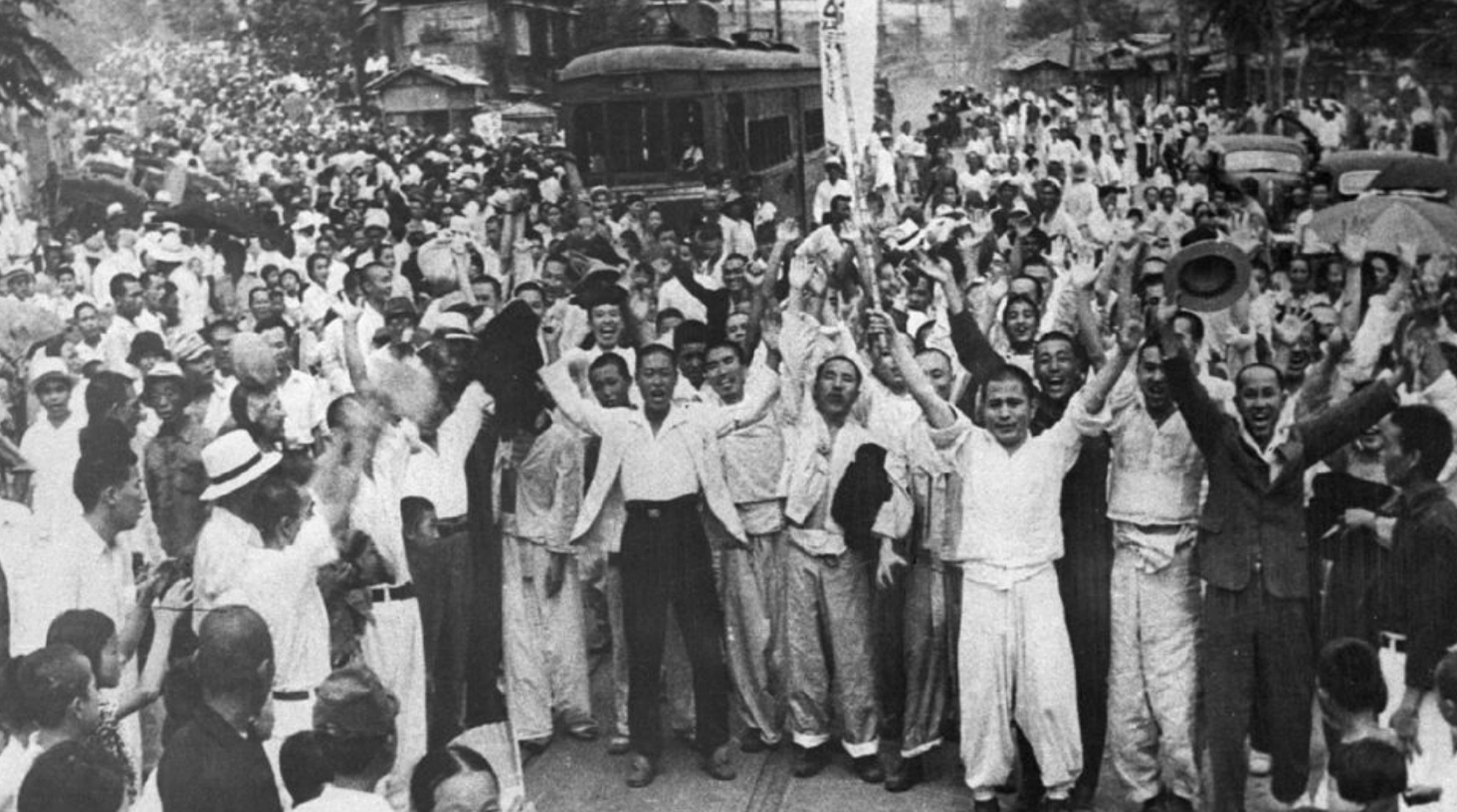 black and white photo of crowd