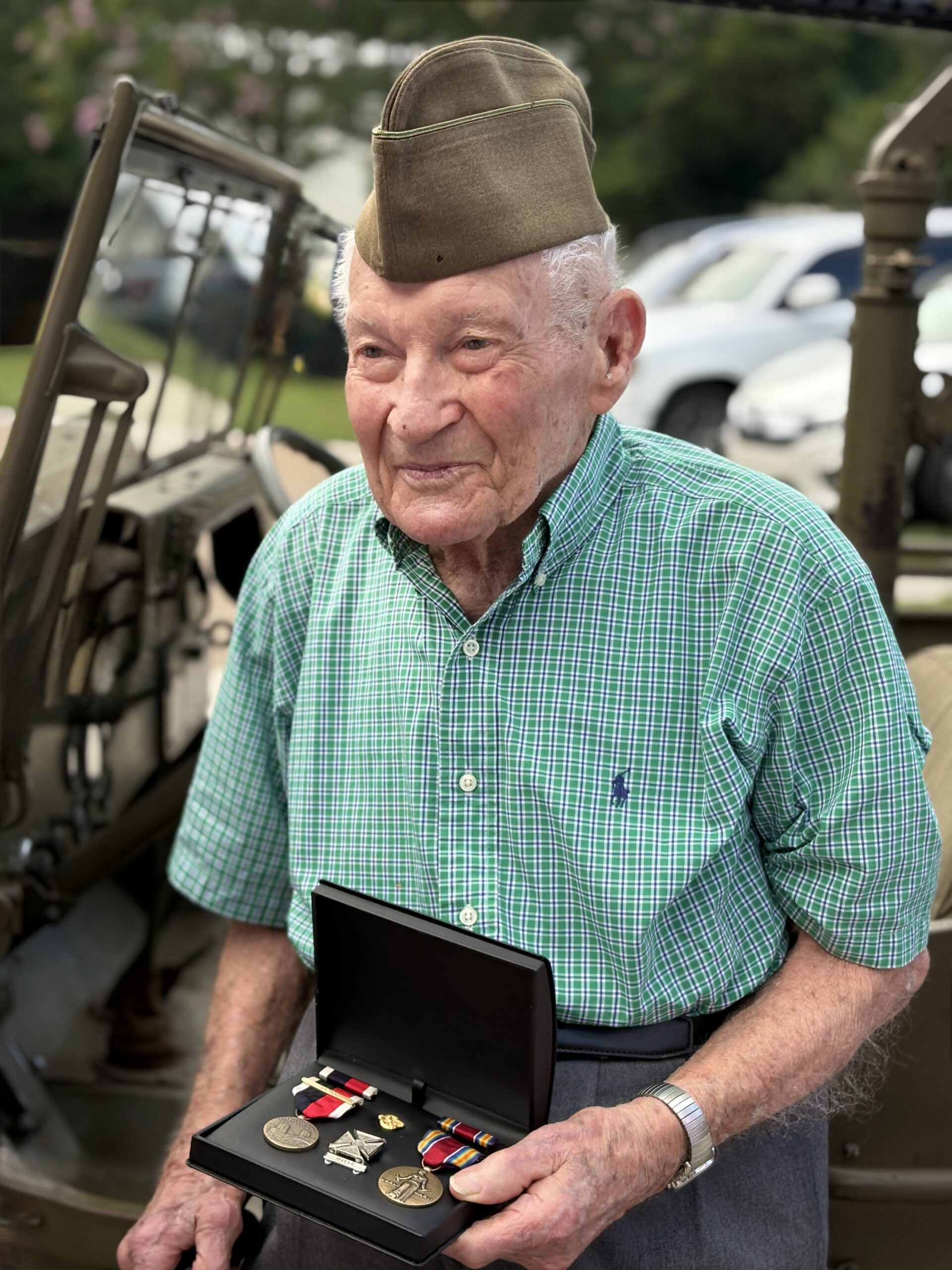 Floyd Reedy after presentation of War Medals